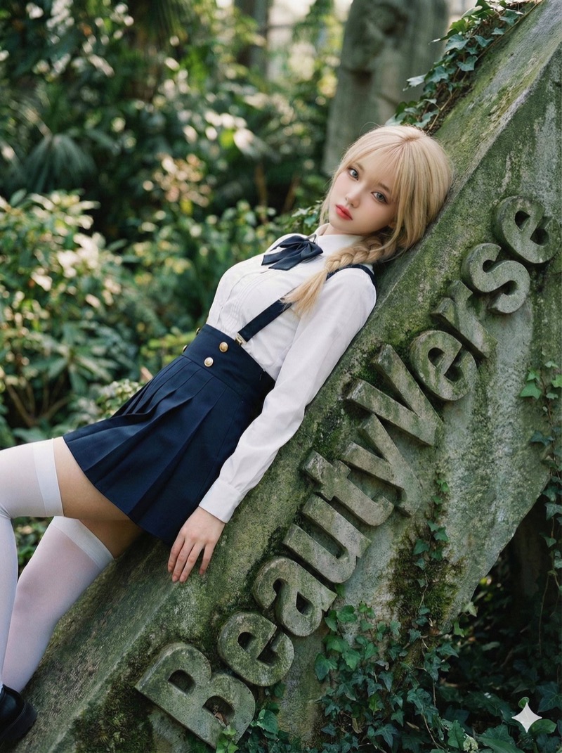 Grok Imagine 2.0 AI 生成的动漫校园女孩插画