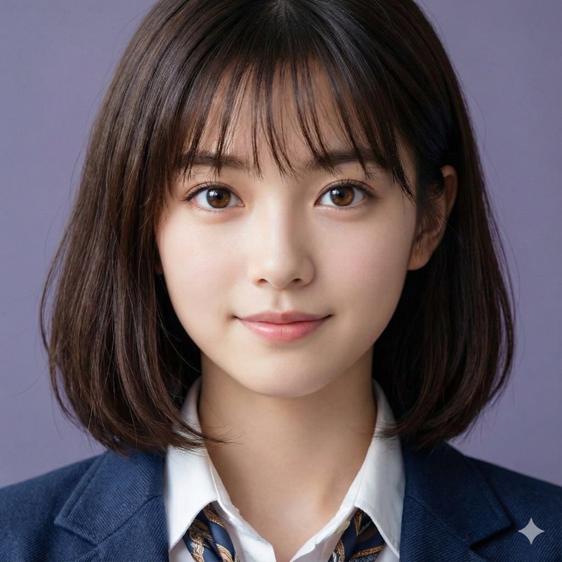 Grok Imagine 2.0 AI 生成的亚洲女学生肖像